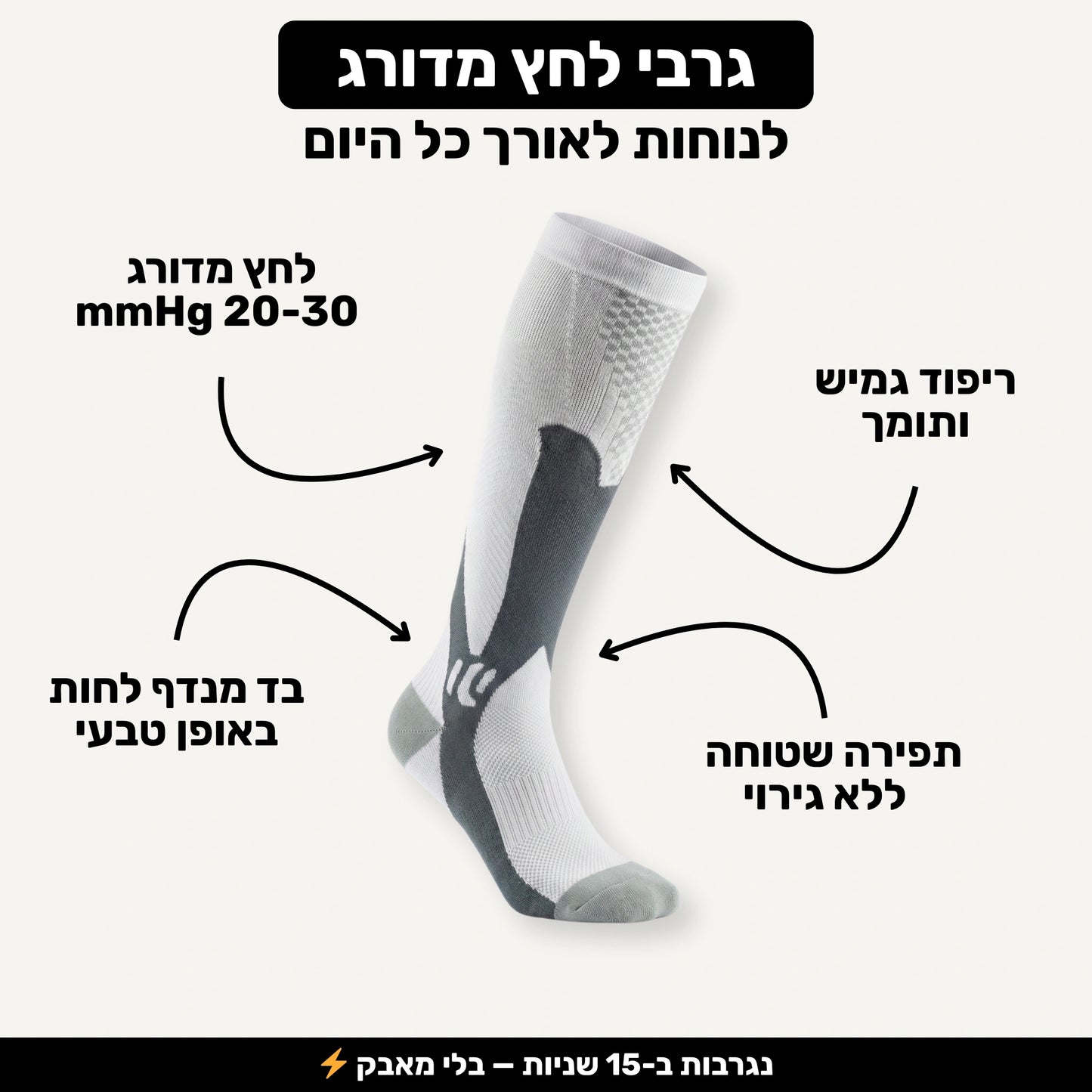 Pulsock Pro - גרבי לחץ מדורג