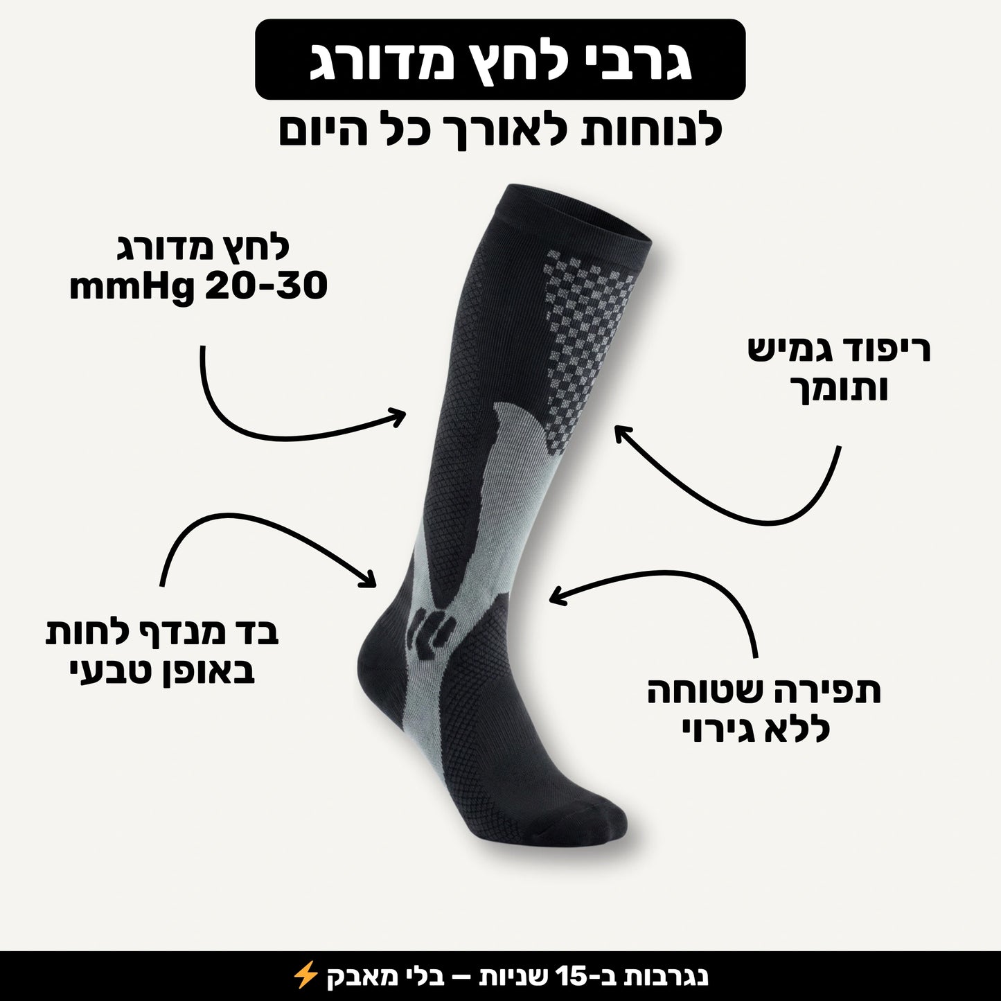 Pulsock Pro - גרבי לחץ מדורג
