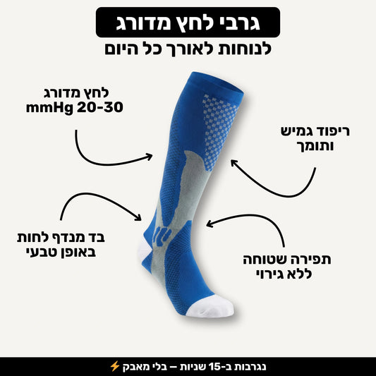 גרבי לחץ מדורג Pulsock Pro לתמיכה ונוחות - תמונה 1