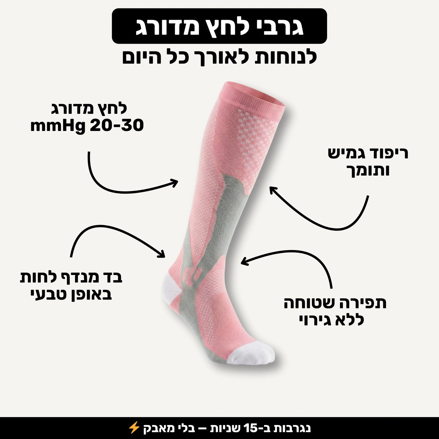 Pulsock Pro - גרבי לחץ מדורג
